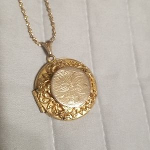 Gold plated flower locket